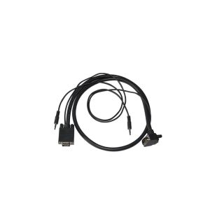 VGA + Stereo-Audio Anschlusskabel mit einem 90 Grad nach unten abgewinkelten HD15-Stecker  - 3 m
