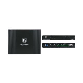 4K Auto-Switcher/Scaler Kit over Long-Reach HDBaseT  - with white EU (80mm) and UK (86mm) size wall-plate frame