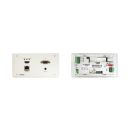 4K Auto-Switcher/Scaler Kit over Long-Reach HDBaseT  - with white EU (80mm) and UK (86mm) size wall-plate frame