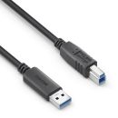 Hochwertiges USB 3.2 USB-A / USB-B Kabel - 0.50m, schwarz
