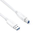 Premium USB 3.2 USB-A / USB-B Kabel - 2.00m, weiß