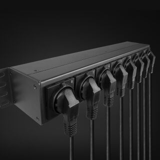1.5U 8-Fach Schuko-Steckdosen, Horizontale 19-Zoll-Rack PDU mit Schaltern