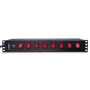 1.5U 8-Fach Schuko-Steckdosen, Horizontale PDU mit Schuko-Stecker