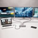 DST-Pro 5K XT, USB C Laptop Dockingstation mit 5K Unterstützung bei einem Display, 4K bei 3 Displays & 100W Pass-Through-Laden
