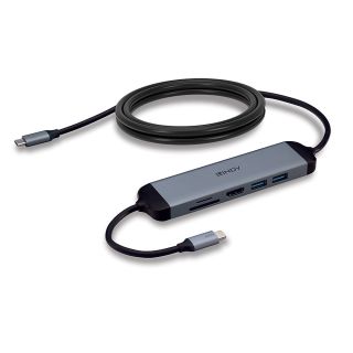 DST-Micro 140, USB C Laptop Micro Dockingstation mit 4K Unterstützung & 1.4m 60W Ladekabel