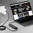 DST-Micro 140, USB C Laptop Micro Dockingstation mit 4K Unterstützung & 1.4m 60W Ladekabel