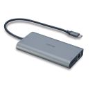 DST-Mini XT, USB C Laptop Mini Dockingstation mit 4K Unterstützung bzw. Full HD bei 2 Displays & 100W Pass-Through-Laden
