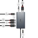 DST-Mini XT, USB C Laptop Mini Dockingstation mit 4K Unterstützung bzw. Full HD bei 2 Displays & 100W Pass-Through-Laden