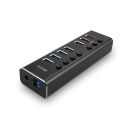4 Port USB 3.0 Hub mit 3 Schnell-Ladeports