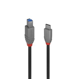 1m USB 3.2 Typ C an B Kabel, 5Gbit/s, Anthra Line