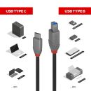 1m USB 3.2 Typ C an B Kabel, 5Gbit/s, Anthra Line