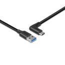 1m USB 3.2 Typ A an C Kabel, 90° gewinkelt, 10Gbit/s