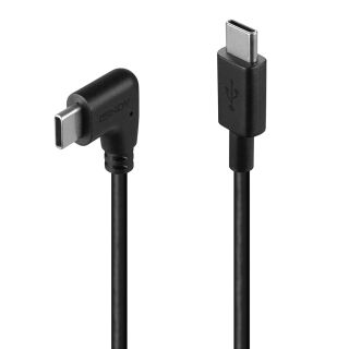 1m USB 2.0 Typ C Kabel, 90° gewinkelt, 60W PD