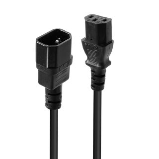 0.5m Netzverlängerungskabel C14 an C13, bleifrei, schwarz