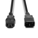 0.5m Netzverlängerungskabel C14 an C13, bleifrei, schwarz