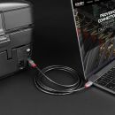 2m USB 2.0 Typ C an B Kabel, Anthra Line