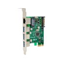 InLine® Combokarte Gigabit Netzwerk und USB 3.2 Gen.1, 1x RJ45, 3x USB-A