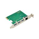 InLine® Combokarte Gigabit Netzwerk und USB 3.2 Gen.1, 1x RJ45, 3x USB-A
