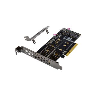 InLine® PCIe Karte zu 2x intern NVMe M.2 Key M – Bifurcation, PCIe x8