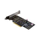 InLine® PCIe Karte zu 2x intern NVMe M.2 Key M – Bifurcation, PCIe x8
