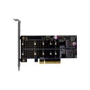 InLine® PCIe Karte zu 2x intern NVMe M.2 Key M – Bifurcation, PCIe x8