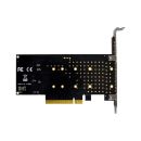 InLine® PCIe Karte zu 2x intern NVMe M.2 Key M – Bifurcation, PCIe x8