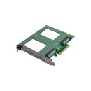 InLine® PCIe Karte zu 2x intern U.2 NVMe SFF-8639...