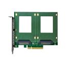 InLine® PCIe Karte zu 2x intern U.2 NVMe SFF-8639 – Bifurcation, PCIe x8, breit