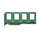 InLine® PCIe Karte zu 4x intern U.2 NVMe SFF-8639 – Bifurcation, PCIe x16