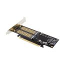 InLine® PCIe Karte x16 zu 2x M.2, 1x mSATA