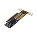 InLine® PCIe Karte x16 zu 2x M.2, 1x mSATA
