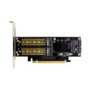 InLine® PCIe Karte x16 zu 2x M.2, 1x mSATA