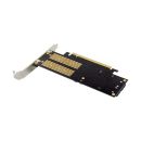 InLine® PCIe Karte x16 zu 2x M.2, 1x mSATA