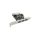 InLine® PCIe Karte, 3x+1x USB 3.2 Gen.1, Molex...