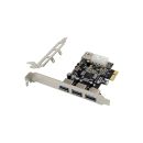 InLine® PCIe Karte, 3x+1x USB 3.2 Gen.1, Molex...