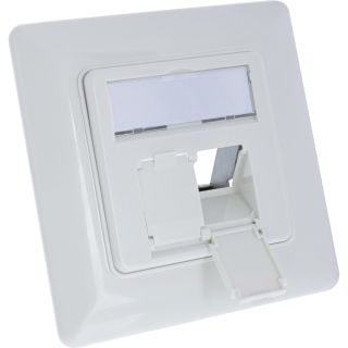 InLine® Rahmenset für 2x RJ45 Bu/LSA Einsatz, Keystone SNAP-In, weiß RAL9010