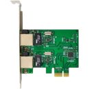 InLine® Dual Gigabit Netzwerkkarte, 2x RJ45 1Gb/s, PCIe x1, inkl. LP Slotblech