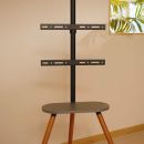 InLine® woodstand II, TV-Standfuß mit Ablage, Dreibein, 43"-65" (110-165cm)