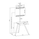 InLine® woodstand II, TV-Standfuß mit Ablage, Dreibein, 43"-65" (110-165cm)