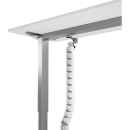 InLine® Kabelkanal flexibel, höhenverstellbare Tische mit Tischklemme, weiß