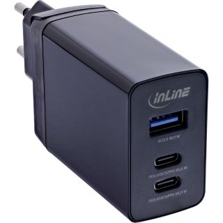 InLine® 3-Port TravelCharge, 65W USB-Netzteil, 2x USB-C, 1x USB-A, EU/UK/US