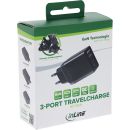InLine® 3-Port TravelCharge, 65W USB-Netzteil, 2x USB-C, 1x USB-A, EU/UK/US