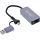 InLine® USB 3.2 zu 5 Gb/s Netzwerk-Adapter, USB-C+USB-A Adapter zu RJ45