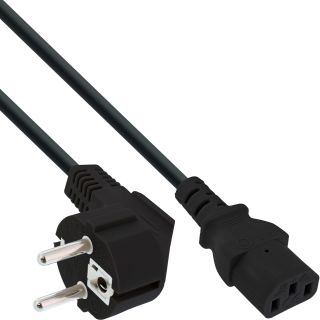 80er B-Pack InLine® Netzkabel, Schutzkontakt gew. / Kaltgerätest. C13, 0,3m