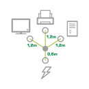 13er B-Pack InLine® Netz-Y-Kabel, 1x Schutzkontakt /...