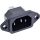 InLine® Kaltgeräte Einbaubuchse IEC-C14, schwarz, mit 6,3mm Steckfahne