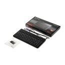 Perixx PERIBOARD-409 P, DE, Mini PS/2-Tastatur, schwarz