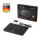Perixx PERIBOARD-526 H DE, Kabelgebundene Mini-USB-Tastatur, Trackball, USB Hub