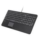 Perixx PERIBOARD-534 H DE, Kabelgebundene USB Tastatur - mit Touchpad und 2x Hub