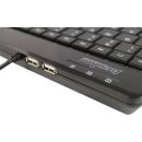 Perixx PERIBOARD-505H PLUS US, Mini USB-Tastatur,...